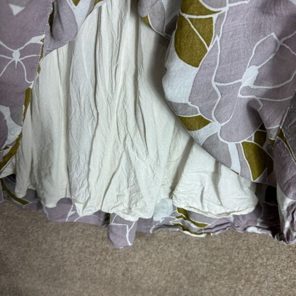 Free People Louise Mini Dress Size Small Purple Floral Smocked Off The Shoulder - Picture 5 of 12